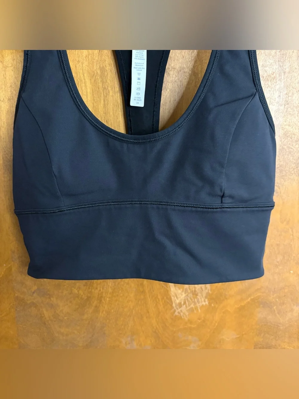 Lululemon Black Ornate Sports Bra Bralette Embroidered Eyelet Lace 6 Hiking Gym